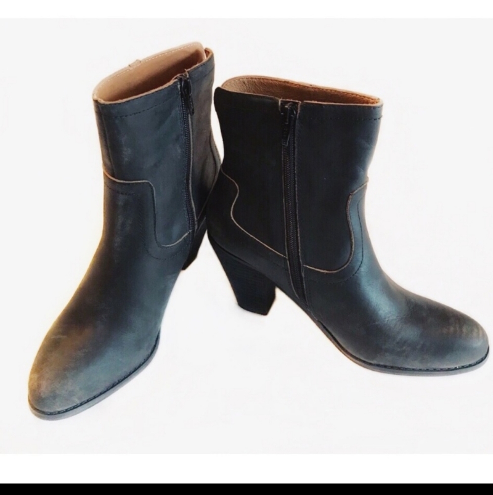 Corso Como Black Leather Ankle Boots